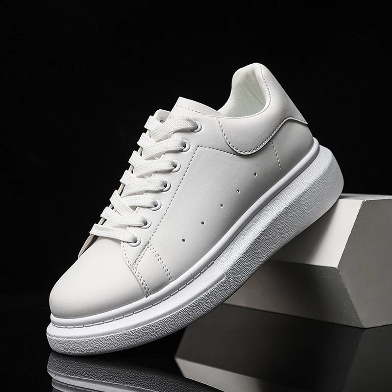 ANSEL | MEN'S WHITE LEATHER CASUAL SNEAKERS 4