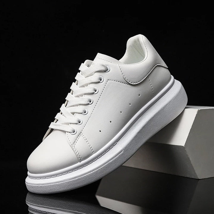 ANSEL | MEN'S WHITE LEATHER CASUAL SNEAKERS 4