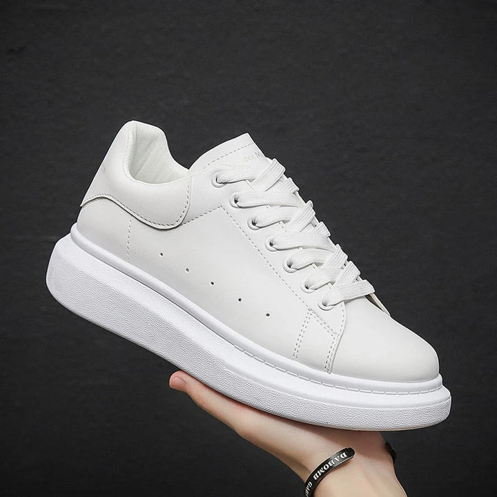 ANSEL | MEN'S WHITE LEATHER CASUAL SNEAKERS 5