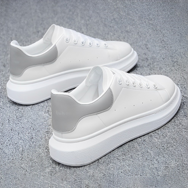ANSEL | MEN'S WHITE LEATHER CASUAL SNEAKERS 6