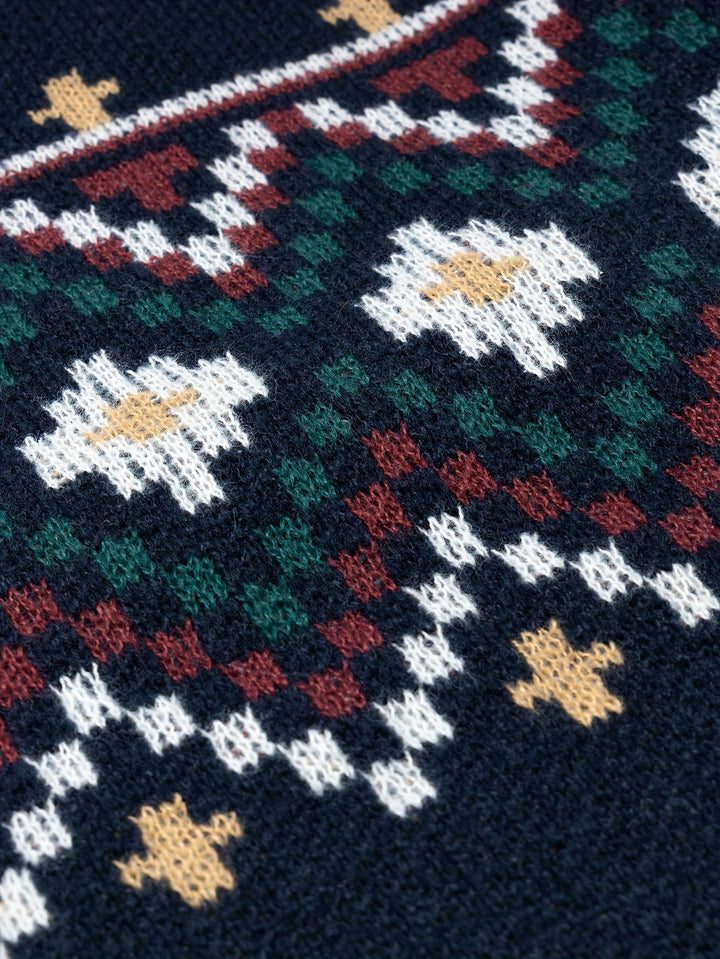 Men's Fair Isle Crew Neck Sweater – Detail View
