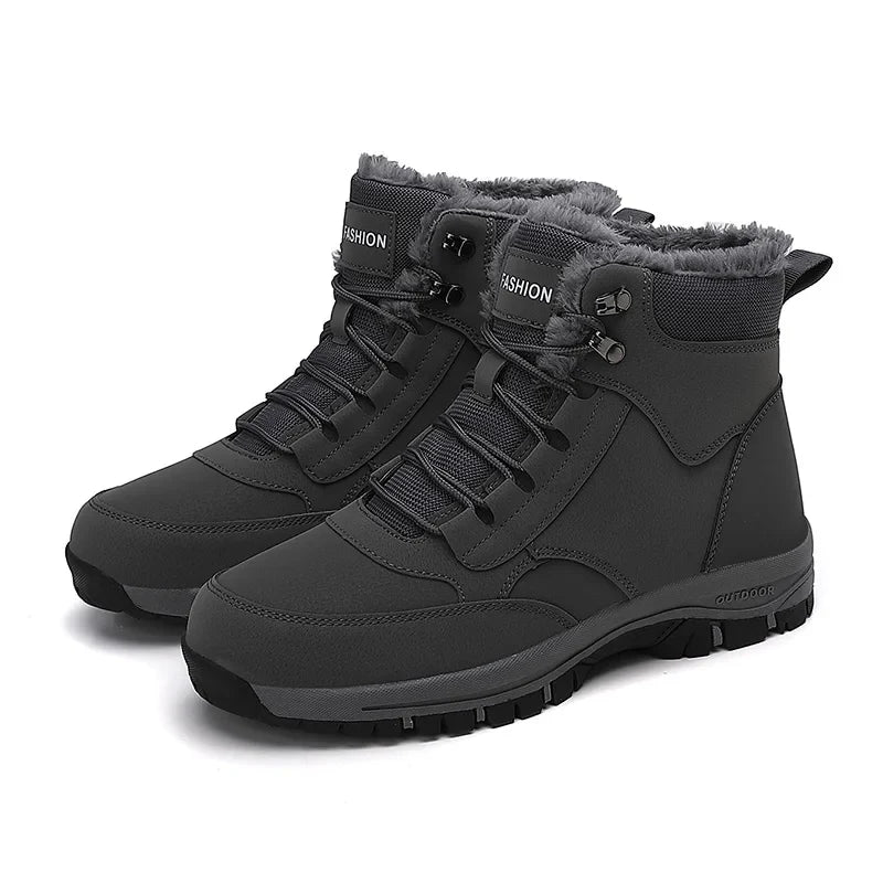 Women's Fur Lined Suede Hiking Boots – Gray