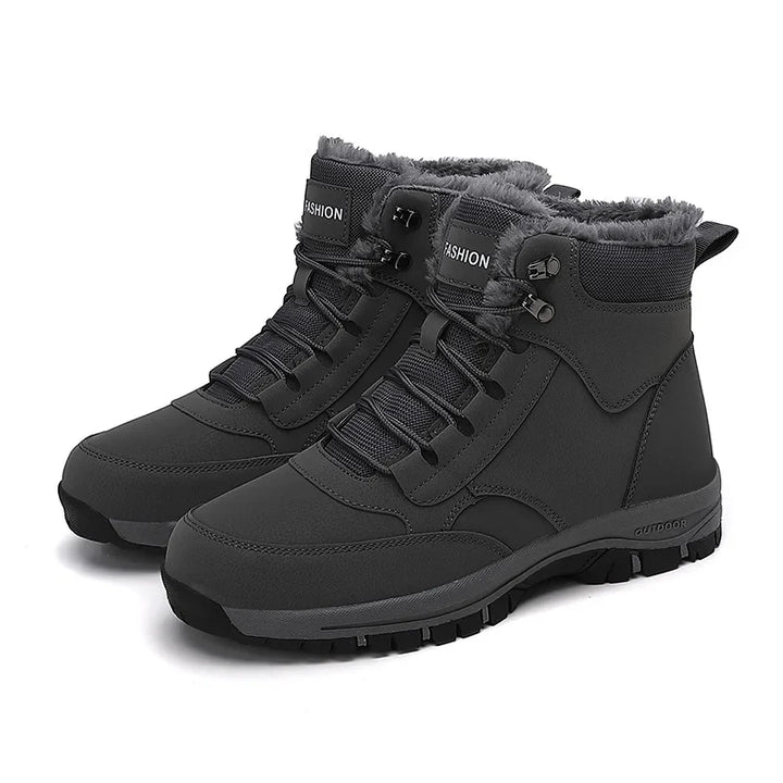 Women's Fur Lined Suede Hiking Boots – Gray