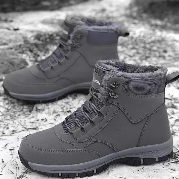 Women's Fur Lined Suede Hiking Boots – Detail View