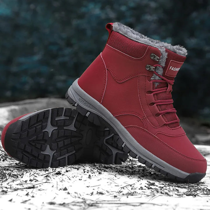 Women's Fur Lined Suede Hiking Boots – Detail View