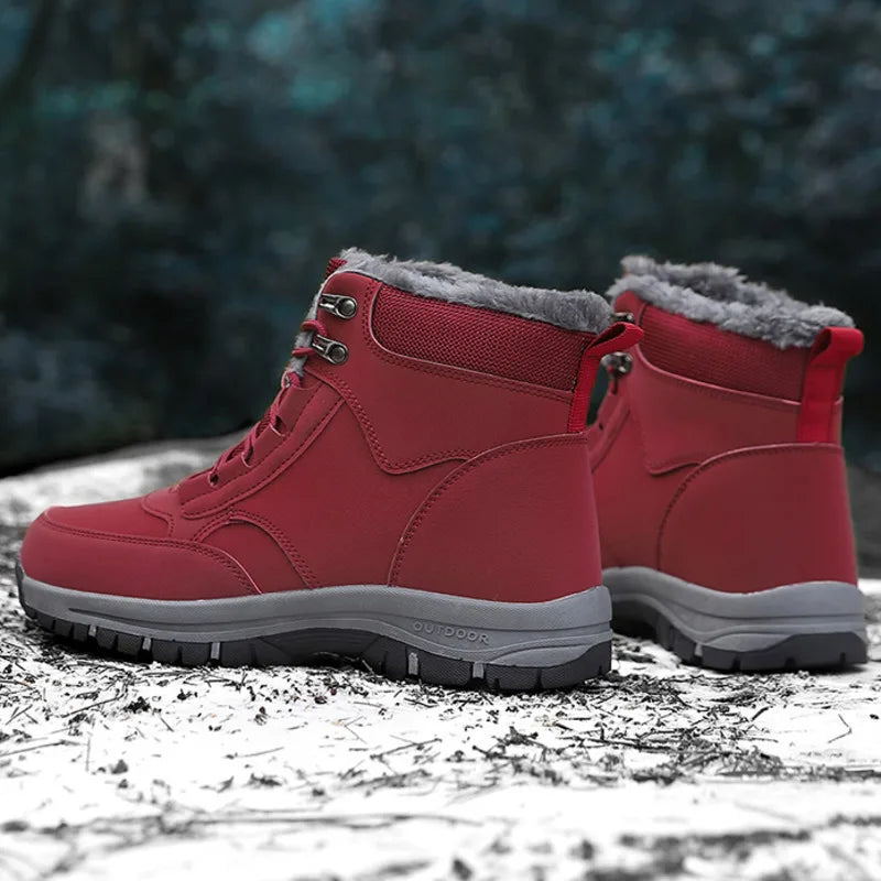 Women's Fur Lined Suede Hiking Boots – Detail View