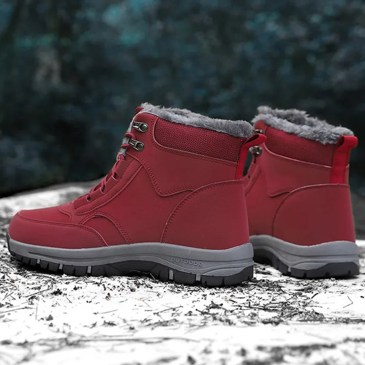 Women's Fur Lined Suede Hiking Boots – Detail View