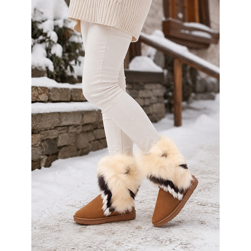 Women's Fluffy Suede Ankle Boots – Detail View