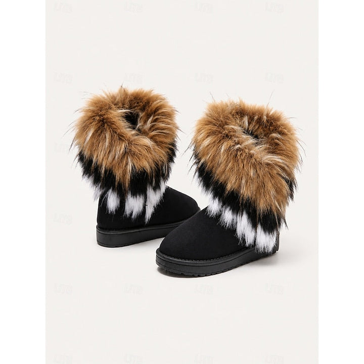 Women's Fluffy Suede Ankle Boots – Black