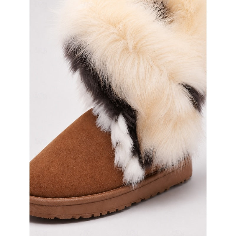 Women's Fluffy Suede Ankle Boots – Detail View
