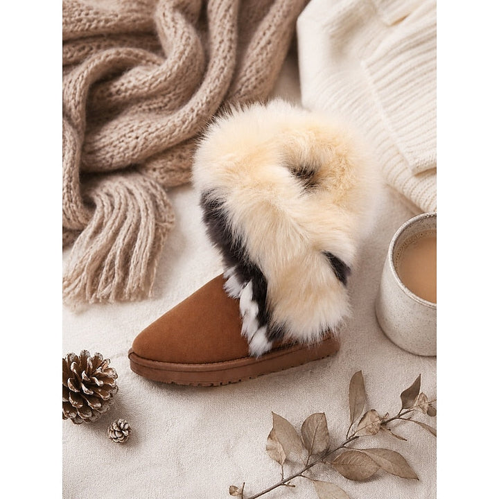 Women's Fluffy Suede Ankle Boots – Detail View
