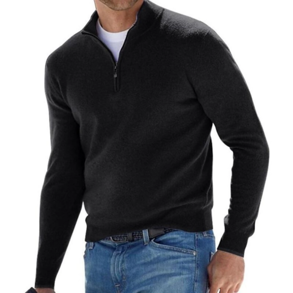 ASHCROFT - FINE KNIT QUARTER-ZIP SWEATER 2