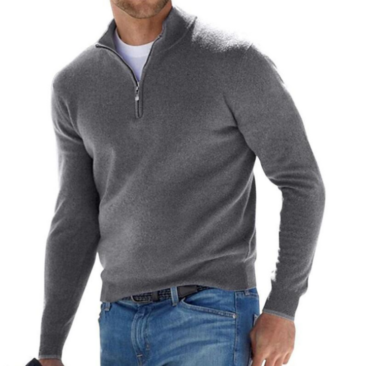 ASHCROFT - FINE KNIT QUARTER-ZIP SWEATER 4