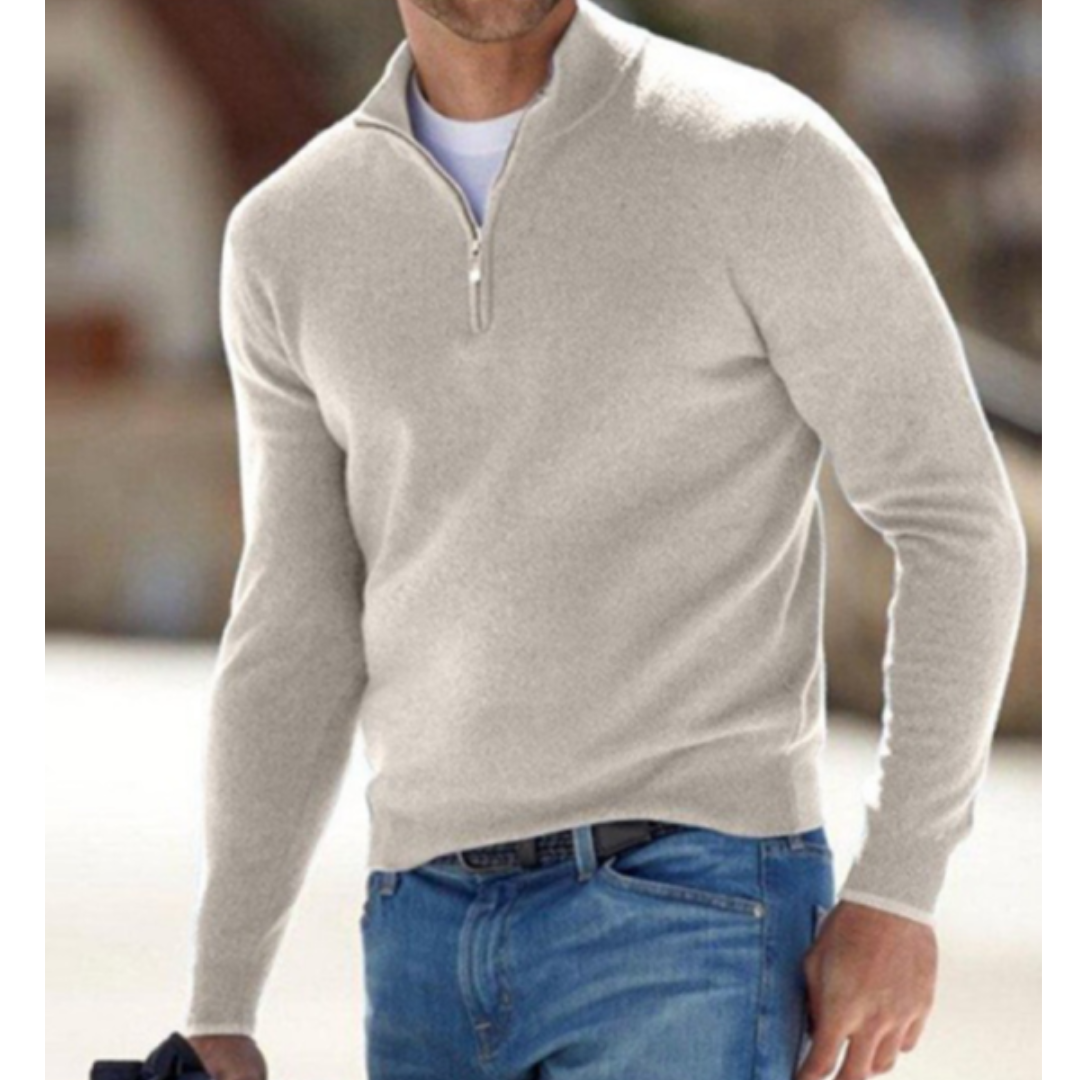 ASHCROFT - FINE KNIT QUARTER-ZIP SWEATER 9