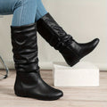 Aude | Women's Faux Leather Slouch Mid Calf Boots