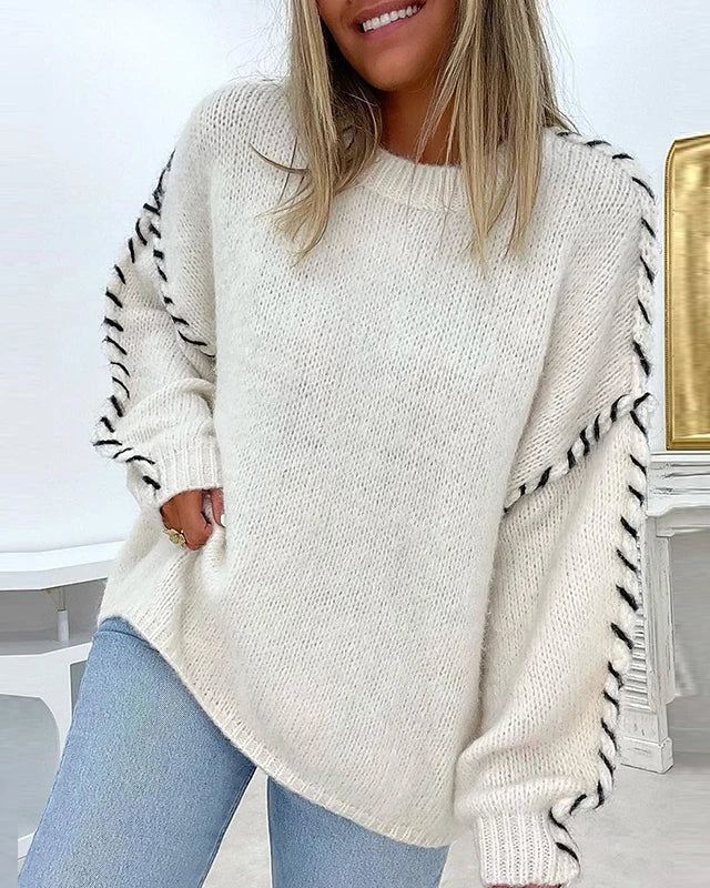 AUGUSTA - WHIPSTITCH SLEEVE KNIT SWEATER 4
