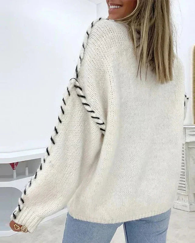 AUGUSTA - WHIPSTITCH SLEEVE KNIT SWEATER 6