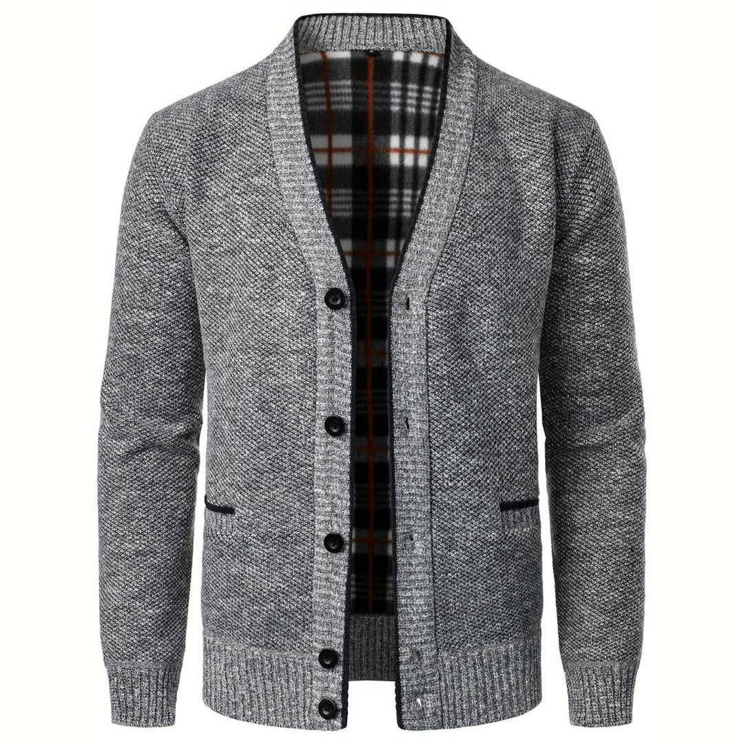AUGUSTIN | MEN'S SHAWL COLLAR CARDIGAN SWEATER BUTTON UP KNIT 1