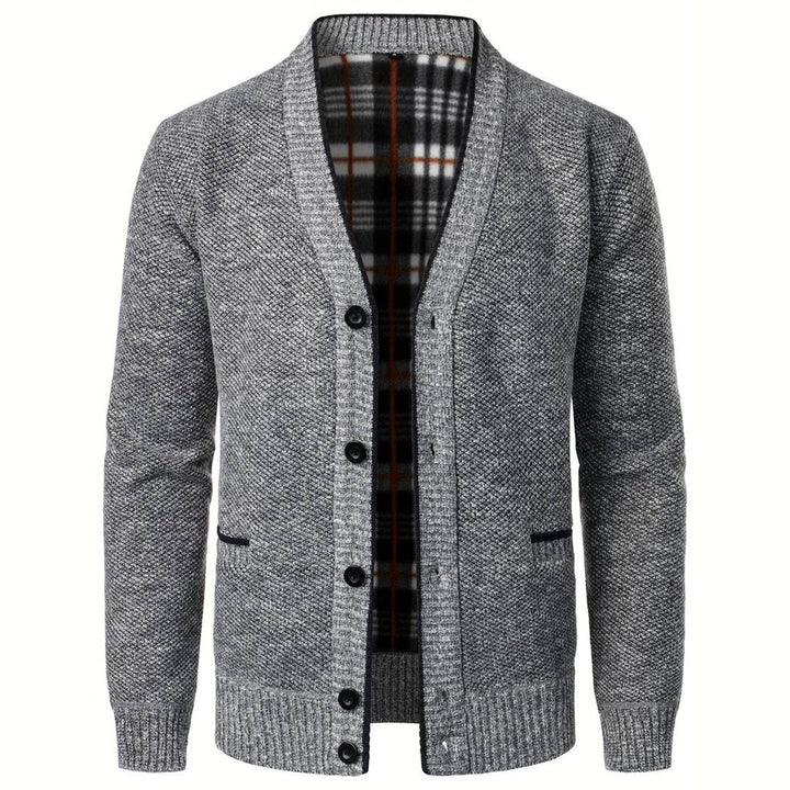 AUGUSTIN | MEN'S SHAWL COLLAR CARDIGAN SWEATER BUTTON UP KNIT 1