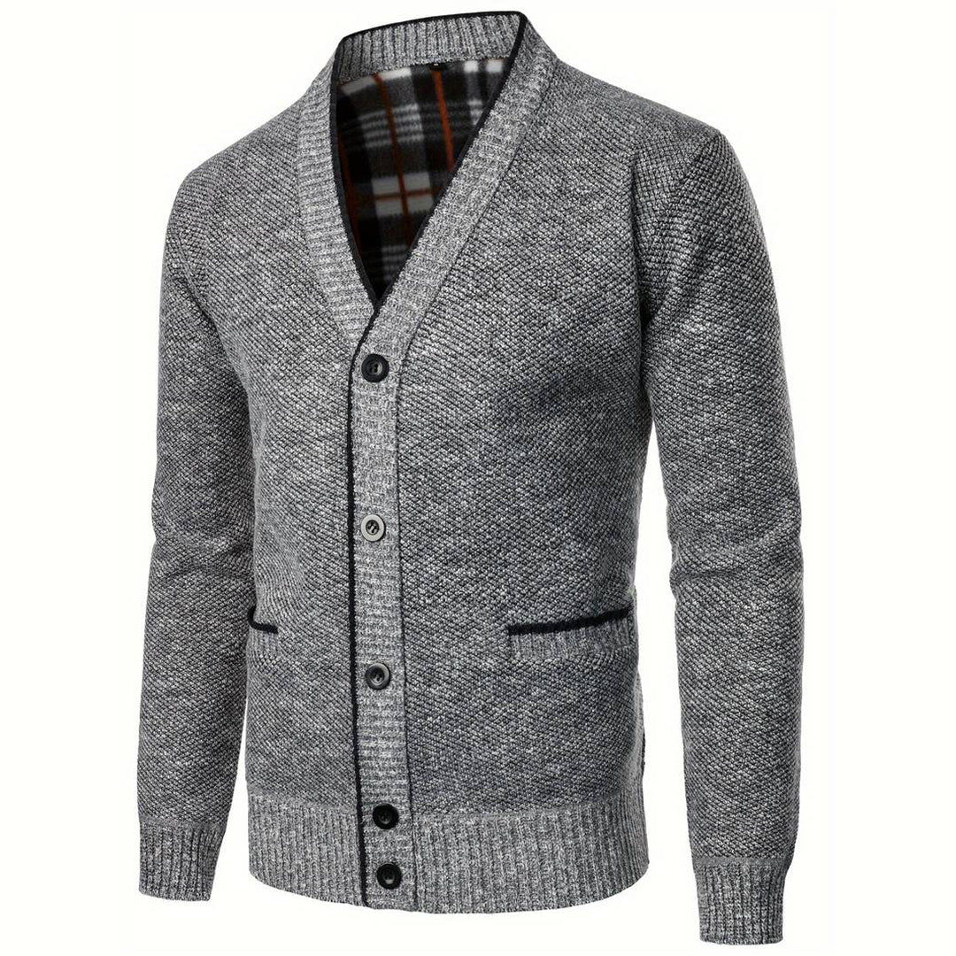 AUGUSTIN | MEN'S SHAWL COLLAR CARDIGAN SWEATER BUTTON UP KNIT 2
