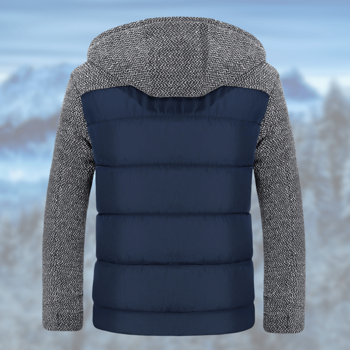 Men's Hooded Quilted Sherpa Jacket – Detail View