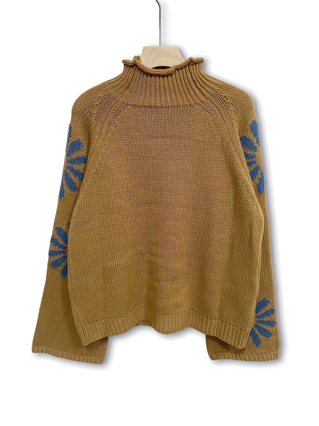 BARBERINE | WOMEN'S FLOWER MOCK NECK KNIT SWEATER 3