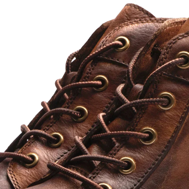 BARNABY - BURNISHED LEATHER LACE-UP BOOTS 7
