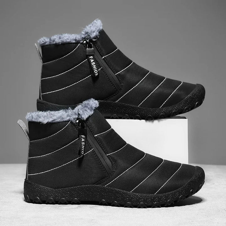 Men's Slip On Waterproof Snow Boots – Black
