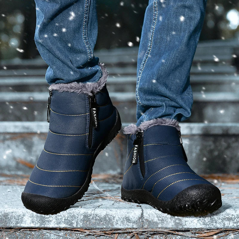 Men's Slip On Waterproof Snow Boots – Blue