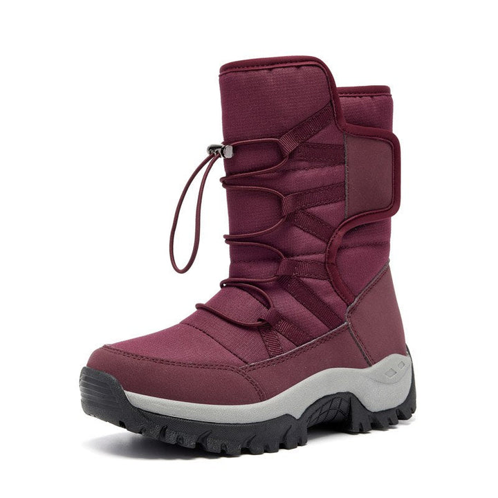 Women's Mid Calf Waterproof Snow Boots – Red