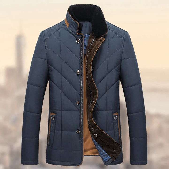 Men's Quilted Winter Jacket – Blue