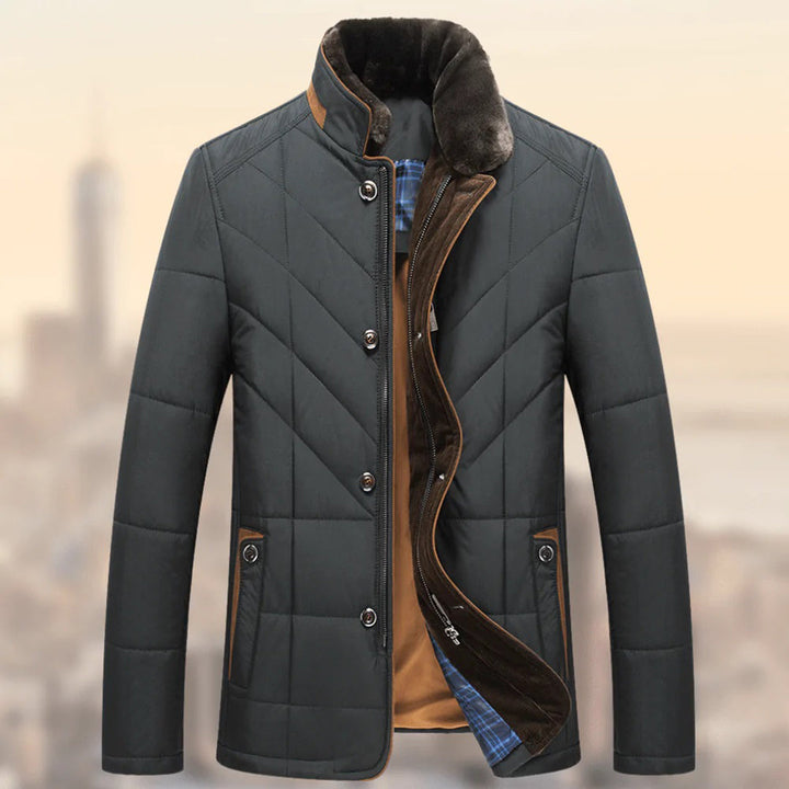 Men's Quilted Winter Jacket – Gray