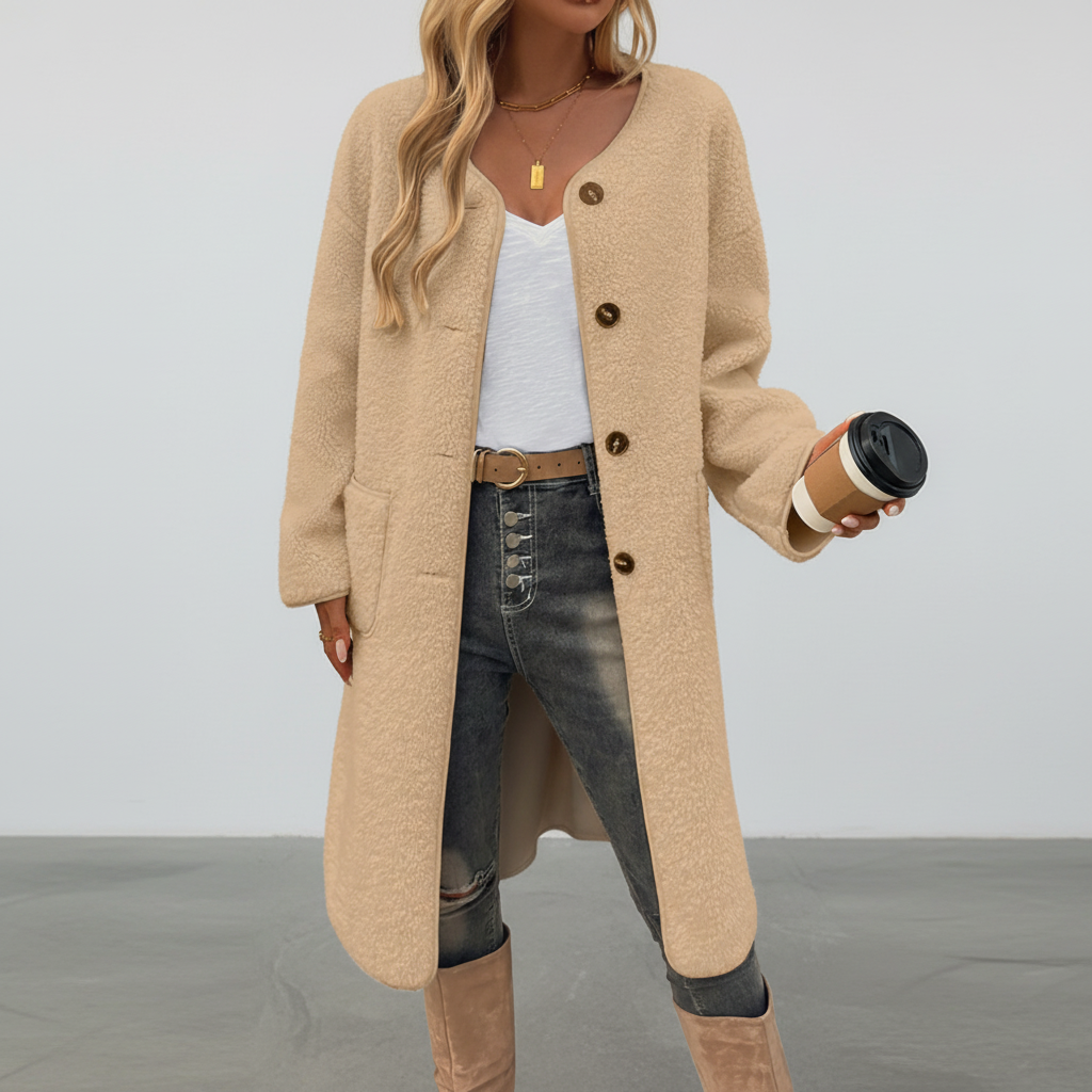 BENOITE | WOMEN'S LONG TEDDY COAT SHERPA FLEECE WINTER 3