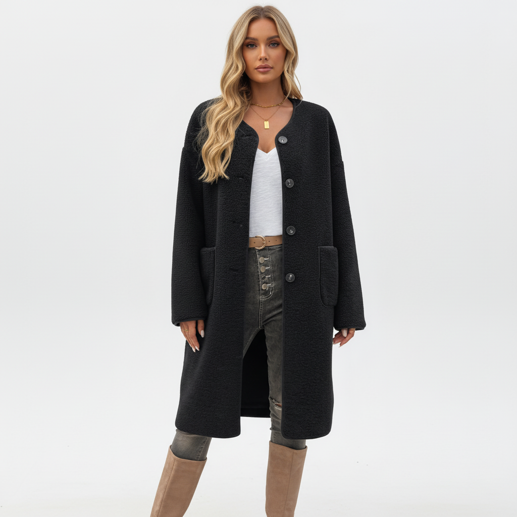 BENOITE | WOMEN'S LONG TEDDY COAT SHERPA FLEECE WINTER 4