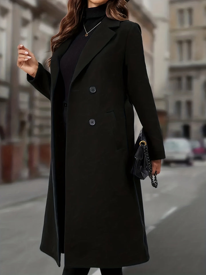 Women's Long Belted Trench Coat – Detail View