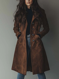 Bertille | Women's Long Suede Trench Coat