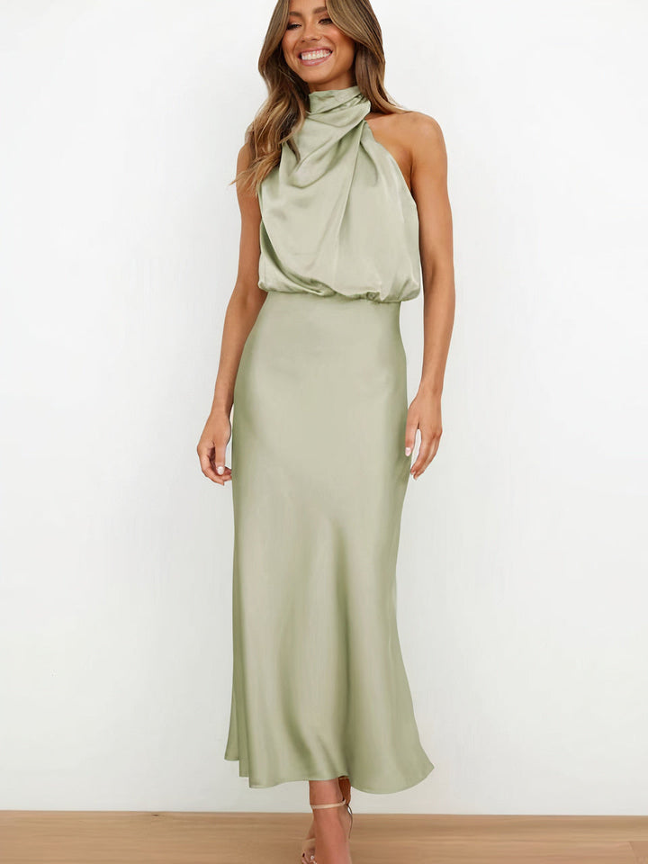 BIANCA - SATIN HALTER MIDI DRESS 7
