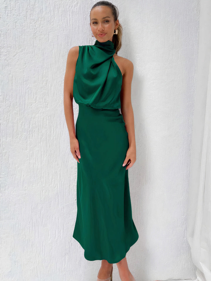 BIANCA - SATIN HALTER MIDI DRESS 9