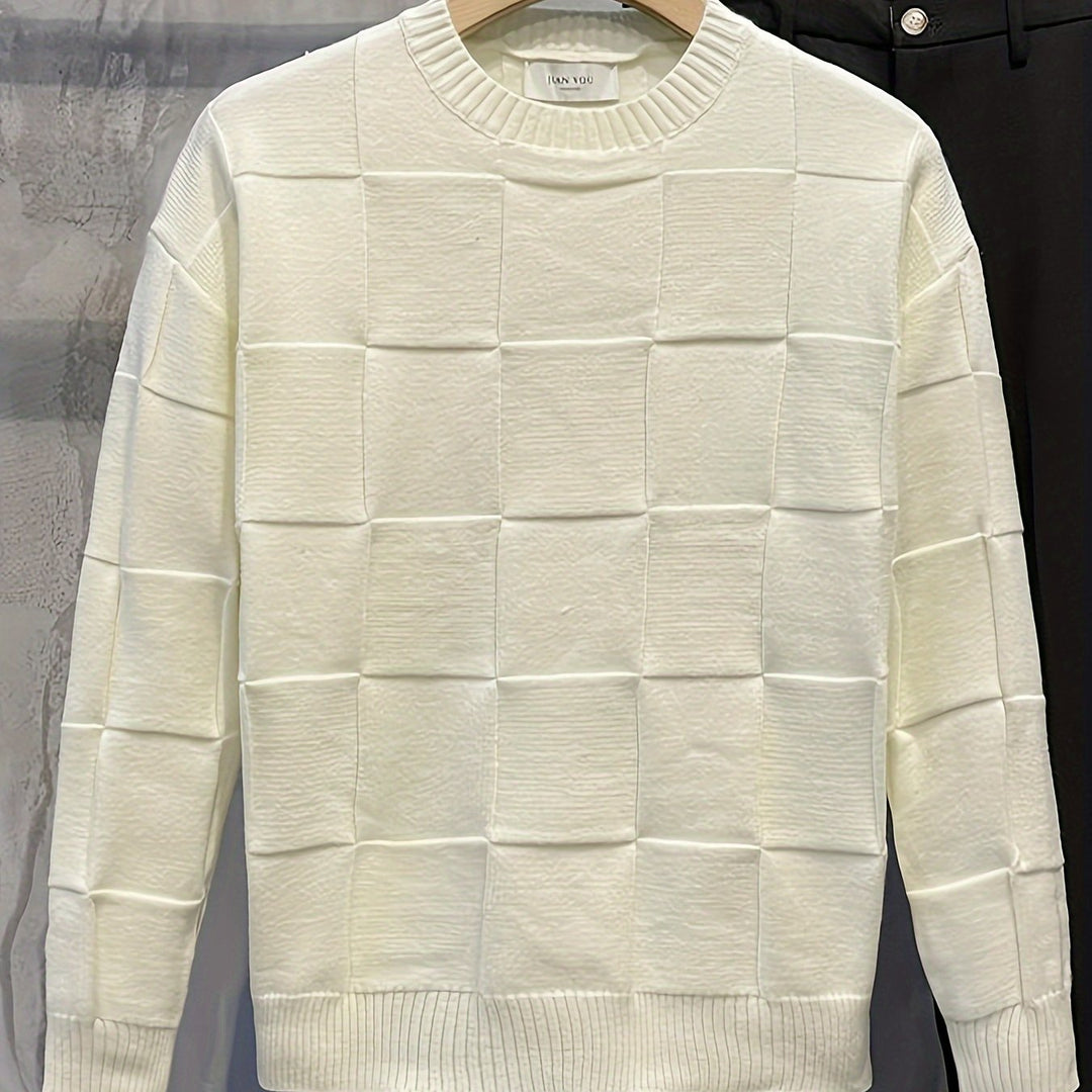 BLAISE | MEN'S TEXTURED CREW NECK KNIT SWEATER 1