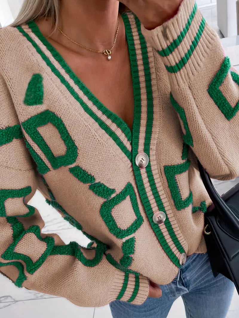 BROOKLYN | WOMEN'S V NECK SWEATER BUTTON DOWN KNIT 4