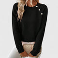 Vespera | Women's Button Shoulder Knit Sweater