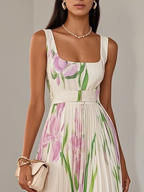Mary - Elegant Pleated Maxi Dress