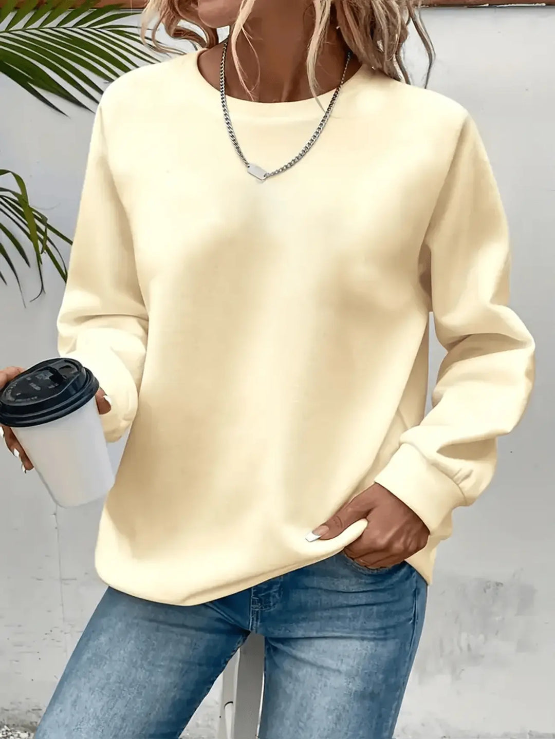 Women's Crew Neck Sweatshirt – Cream
