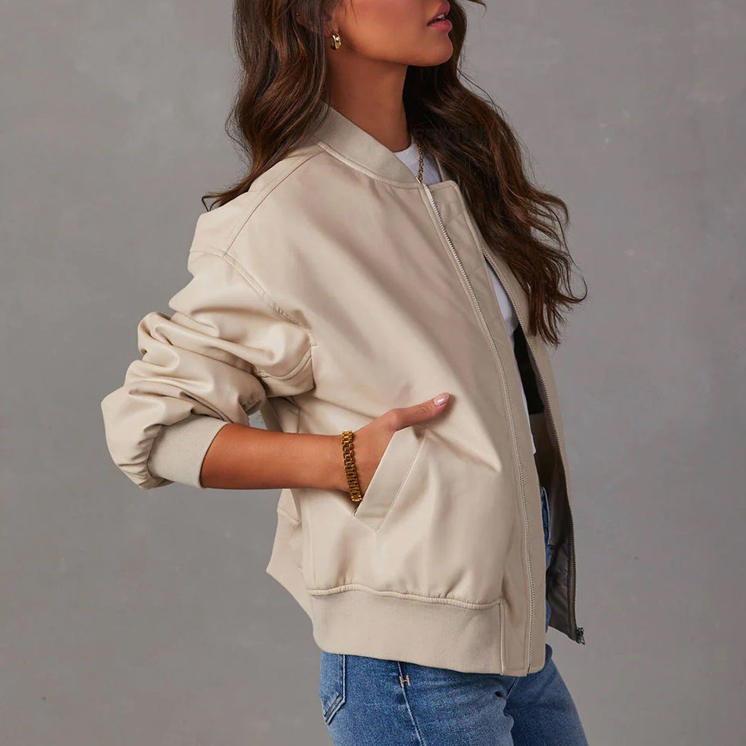 CAPUCINE - OVERSIZED FAUX LEATHER BOMBER JACKET 7
