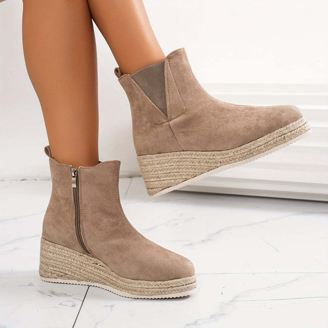 CAPUCINE | WOMEN'S SUEDE WEDGE CHELSEA ANKLE BOOTS 1