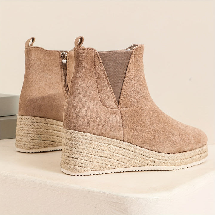 CAPUCINE | WOMEN'S SUEDE WEDGE CHELSEA ANKLE BOOTS 2