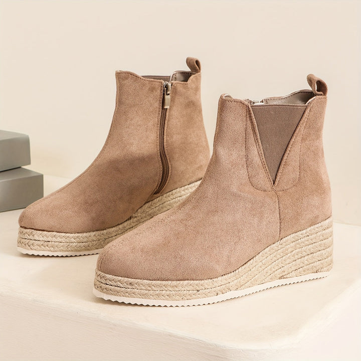 CAPUCINE | WOMEN'S SUEDE WEDGE CHELSEA ANKLE BOOTS 4