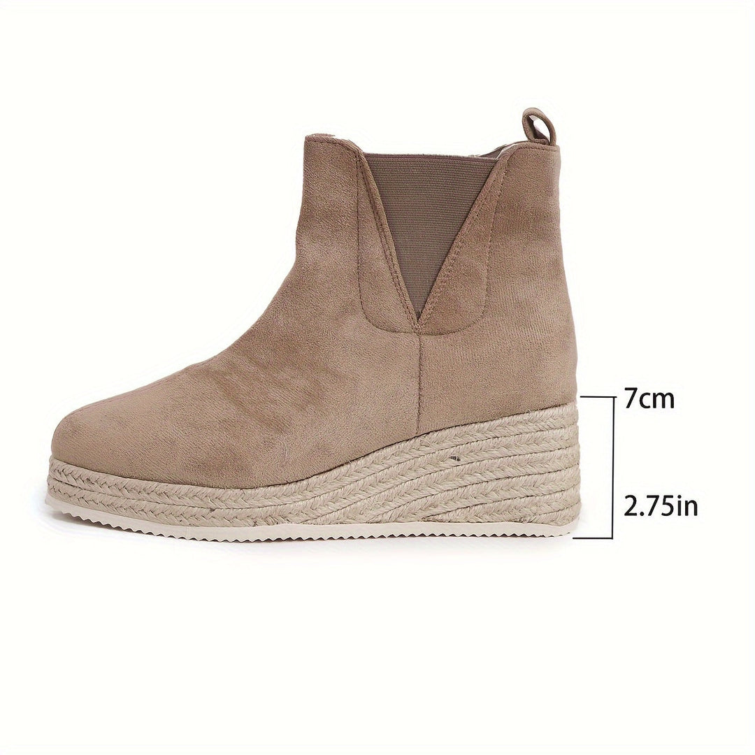 CAPUCINE | WOMEN'S SUEDE WEDGE CHELSEA ANKLE BOOTS 5