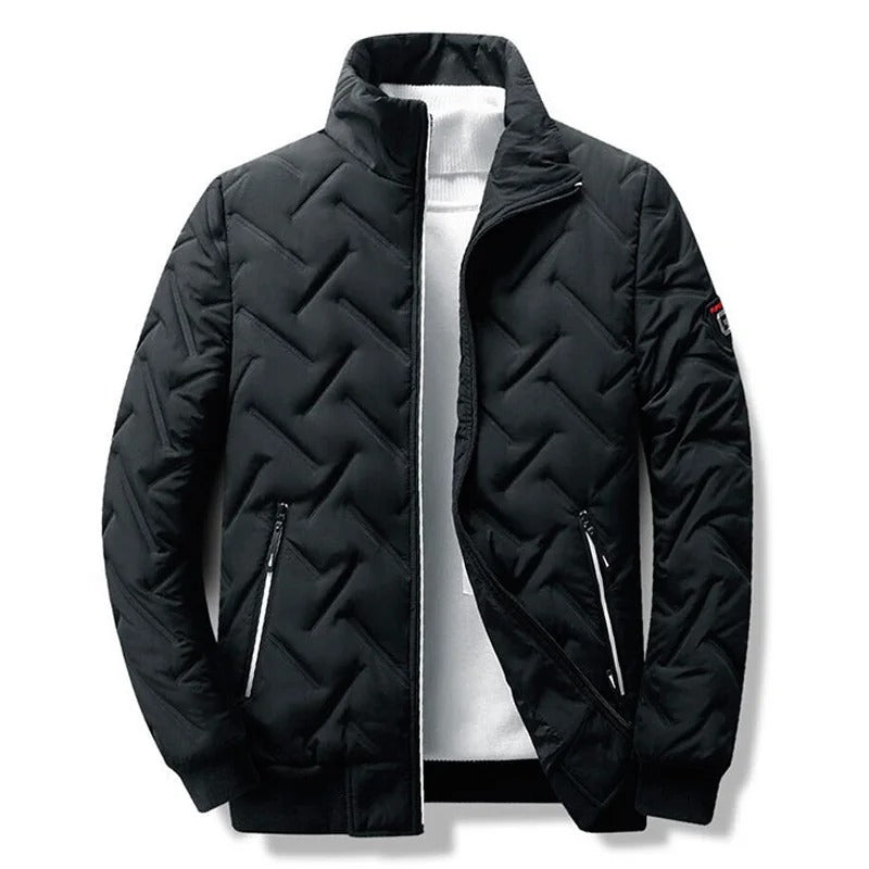 Men's Quilted Bomber Jacket – Black