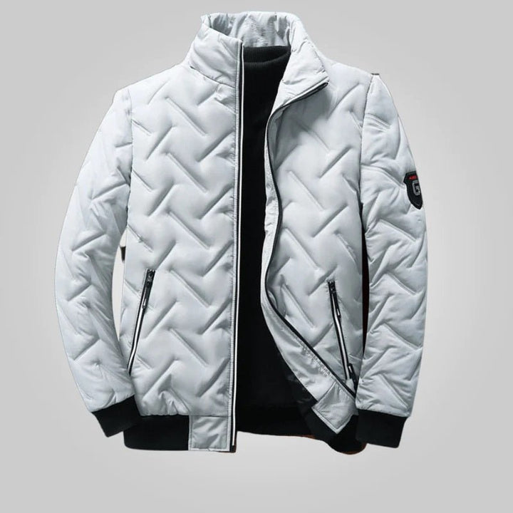 Men's Quilted Bomber Jacket – Gray